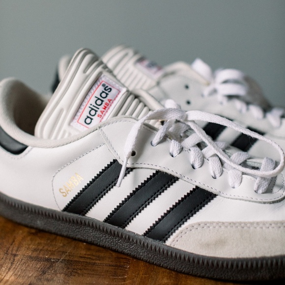 Adidas White Sambas - Black stripes - Men's size 8.5 - Women's size 9.5 - Picture 10 of 10